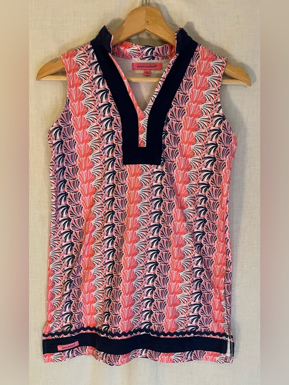 Simply Southern Pink Navy Patterned Kids Swim Coverup